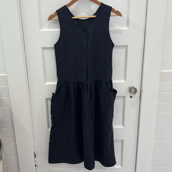 Women's Jesse Kamm Linen Dress in Navy, Size M - Picture 2 of 10